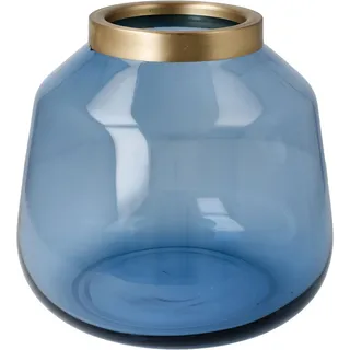 Goebel Vase, Glas, Blau, 17x17x16 cm