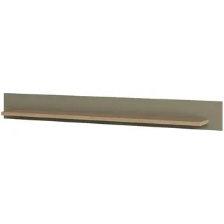 Furn.Design Wandboard Salbei grün, Eiche 150 cm, Wandregal skandinavisch , Salbeigrün, Eichefarben , Holzwerkstoff , Nachbildung,Eiche , Holz Optik , 150x17x17 cm , FSC Mix , Wohnzimmer, Regale, Wandboards