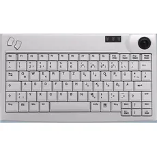 Active Key Industry 4.0 Mini Trackball Keyboard USB Light Grey (DE, Kabelgebunden), Tastatur, Grau