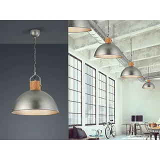Retro LED Pendelleuchte mit Metall Lampenschirm einflammig über Esstischlampen