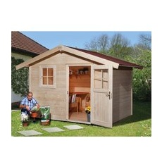 OBI Outdoor Living Holz-Gartenhaus Bozen Satteldach Unbehandelt 300 cm x 270 cm