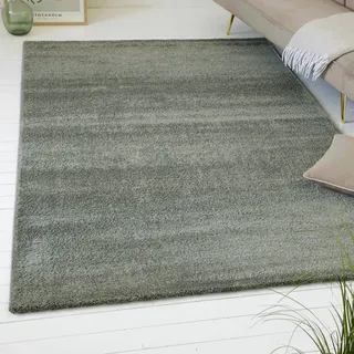 OTTO home Teppich »Chanley« rechteckig 13 mm Höhe moderner dichter weicher zeitloser Kurzflorteppich, Wohnzimmer, grün