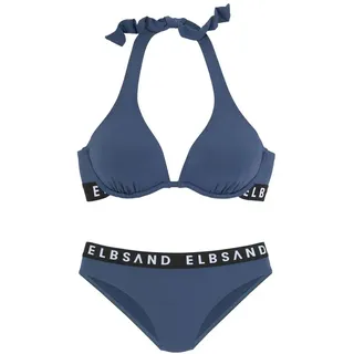 ELBSAND Bügel-Bikini mit Markenschriftzügen in Kontrastfarbe