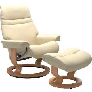 Stressless Stressless® Relaxsessel »Sunrise«, (Set, Relaxsessel mit Hocker), mit Classic Base, Größe M, Gestell Eiche beige