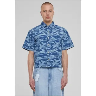 URBAN CLASSICS Laser Camo Printed Boxy Kurzarmhemd - Blue Laser Camo - 5XL