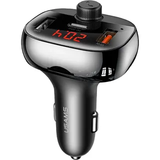 Eko, Autoladegerät 50W FM-Transmitter mit USB-A und USB-C Ports, Schwarz - Schwarz