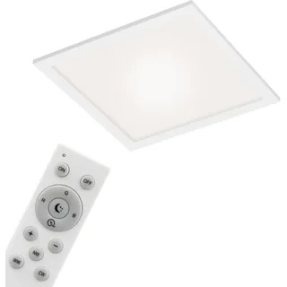 BRILONER Leuchten - LED Panel, WiFi Deckenleuchte dimmbar, RGB, App-Steuerung, inkl. Fernbedienung, Timerfunktion, Memoryfunktion, 18 Watt, 1.700 Lumen, Weiß, 295x295x61mm