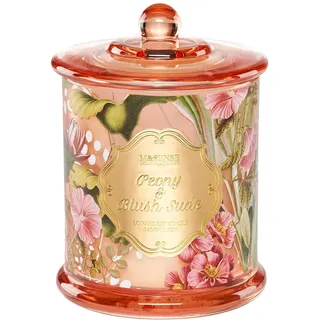 M&SENSE Duftkerze im Glas - Pfingstrose & Blush Wildleder Duft - 360g Kerze mit langer Brenndauer über 60 Stunden - Sojawachskerze als luxuriöse Heimdeko und Geschenk für Frauen