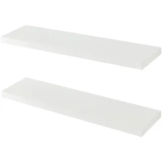 [en.casa] Wandregal 80 x 20 x 4 cm Weiß