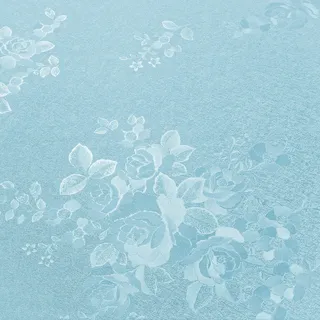 VEELIKE Tapete Rosen Hellblau Klebefolie Blau Blumentapete Geprägt Strukturtapete Mustertapete Tapete Blumen Vintage Möbelfolie Selbstklebend Folie Ornamente Schrankaufkleber Schlafzimmer 40cm×300cm