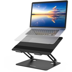 BoYata Laptop Ständer, Mehrwinke mit Lüftungsschlitzen, Verstellbarer Notebook Ständer, Kompatibel für Laptop (11-15 Zoll) Einschließlich MacBook Pro/Air, Dell, Samsung, HP (schwarz)