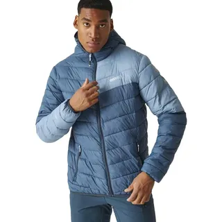 Regatta Herren Men's Hooded Jacket HillPack II Packaway Wattierte Jacke mit Kapuze, Moonlight Denim/Coronet Blue, S