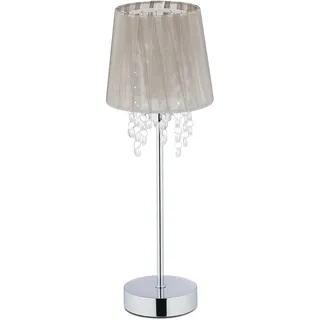 relaxdays Tischlampe Organza Kristall - Silber