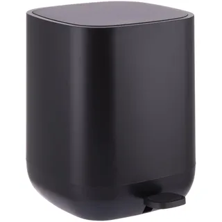 Relaxdays Mülleimer, 9 Liter, Absenkautomatik, entnehmbarer Inneneimer, Matter Kunststoff, Treteimer mit Deckel, schwarz