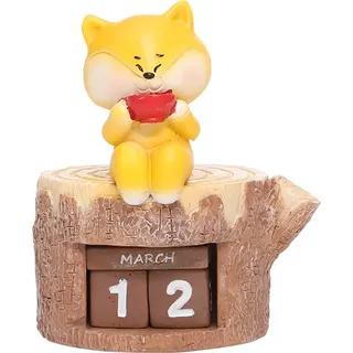 Immerwährender Kalender Immerwährender Tischkalender aus Holzblock Kalenderblock Adventskalender aus Holz Mini-Kalender Schreibtisch Büro,