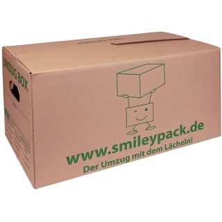 smiley pack 25 x Umzugskarton 621 x 301 x 331 mm bis 40 kg belastbar Profi Box stabil Umzugskiste Umzugskartons groß und stabil wie zweiwellig (Sets zwischen 5 und 240 Stück)