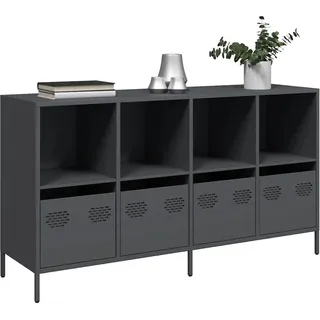 vidaXL Sideboard Anthrazit 135x39x73,5 cm Kaltgewalzter Stahl - Grau