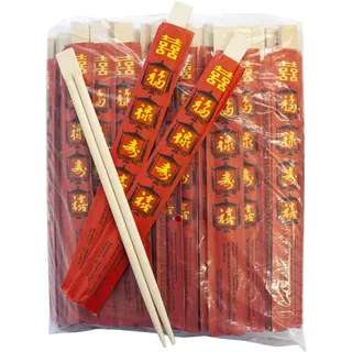 mingchencn Bambus Essstäbchen, Rot (23cm), (1 X 50 PCS)