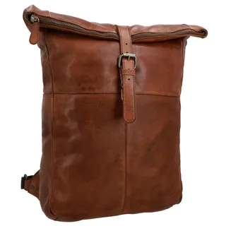 Gusti Leder Rucksack Henning – Leder Rolltop Rucksack mit Laptopfach 15 Zoll – Wasserabweisender Cityrucksack für Damen und Herren – Vintage Design – 13L Business Rucksack