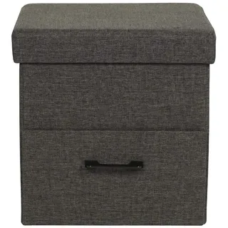 Mobili Rebecca Pouf Alocasia mit Stauraum 40/40/40 cm , Grau , Holz , Quadratisch , 40x40x40 cm , Wohnzimmer, Sessel, Hocker & Hockerbänke, Sitzwürfel