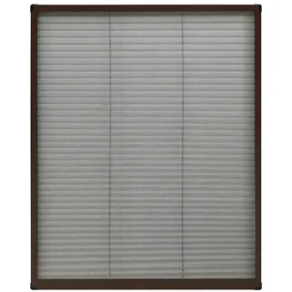 Insektenschutz-Plissee für Fenster Aluminium Braun 80x100 cm - Braun