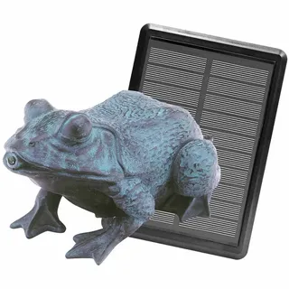 HEISSNER Teichfigur Frosch mit Wasserspielpumpe - Grau