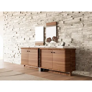 Sideboard mit 2x Spiegel Design Braun JVmoebel - Braun