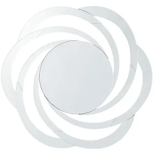 Beliani Wandspiegel silber Blumenform 70 cm Treban , Glas , Rund , 70x70x2 cm , Spiegel, Wandspiegel
