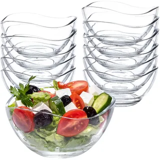 spar-home Dessertgläser Set - 12er Müslischalen Glas 215 ml Glasschüssel Snackschale Müslischale Salatschüssel Dessertschalen Servierschalen Eisschalen Glasschale Gläser für Dessert (12er)