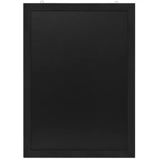 EUROPEL Kreidetafel mit schwarzer Melaminschicht, Rahmen aus lackiertem Kiefernholz, Mattschwarz, Abmessungen 60x84cm, Wandbefestigung, Hoch- oder Querformat, für flüssige Kreidemarker