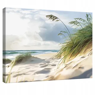 Wallarena Leinwandbild Strand Meer Natur Modern 100x70 , Multicolor , Holzwerkstoff , Recyclingholz , Abstrakt , Rechteckig , 100x70 cm , FSC 100% , 3D-Effekt , Bilder & Rahmen, Bilder, Leinwandbilder