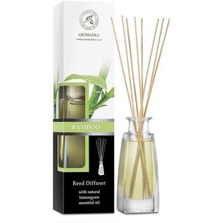 Raumduft Bamboo mit Lemongrass Öl 100ml - Intensiv und Langanhaltend Duft - Bester Raumlufterfrischer für Aromatherapie - Zuhause - Büro - Boutique - SPA - Aromatherapie