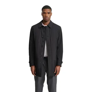 bugatti Herren Mantel Modern Fit wasserabweisend Basic Kragen - Schwarz