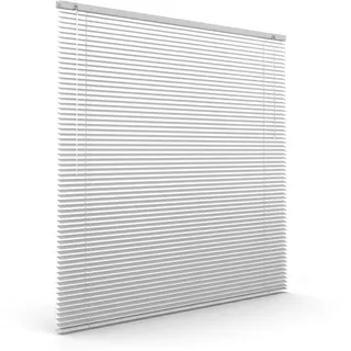 Victoria M. L-Lamellen Alujalousie, 55 x 200 cm, Silber matt | LightLess Prime Jalousie für Starke Verdunkelung – Robust, Feuchtigkeitsbeständig, ohne Bohren, inkl. Klemmclips