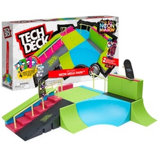 Tech Deck, Neon Mega Park X-Connect Creator, anpassbares Rampenset mit Zwei Fingerboards, leuchtet im Dunkeln, Kinderspielzeug für Jungen und Mädchen