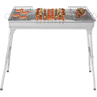 TactFire Holzkohlegrill, Camping Grill,Klappgrill aus Edelstahl, 70x31x71cm(XL), Tragbare Barbecues, Komplettes Zubehör, Außen, Terrasse, Camping, Grillparty, für 5-10 Personen