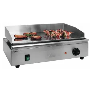 SARO Griddleplatte PADUA, Profi-Bratplatte mit glatter, hartverchromter Oberfläche, Maße (L x B x H): 380 x 550 x 240 mm