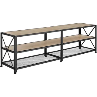 Tectake Indianapolis TV-Regal 161 x 41,5 x 50,5 cm Eiche/Naturfarben Holzwerkstoff