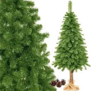 Künstlicher Weihnachtsbaum Kiefer Naturstamm Jutesack 220 cm - Grün