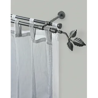 GARESA Vorhangstange Sheet 2-läufig Ø 16 mm 150 cm Grau/Schwarz