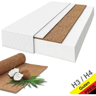 Matratze Kaltschaum H4 / H3 Kokos Premium 80-160 180cm Länge, Größe:80x180