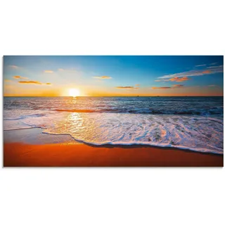 Artland Glasbild »Sonnenuntergang und das Meer« Strand 1 Stk. tlg., blau