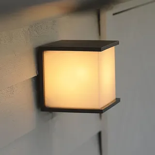 Lutec Außenwandleuchte Aluminium/Kunststoff grau spritzwassergeschützt dimmbar 1xE27