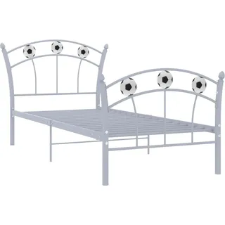 vidaXL Einzelbett mit Fußball-Design Grau Metall 90x200 cm - Grau