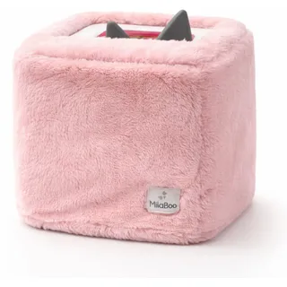 Milaboo Teddybezug für Toniebox 1 & 2 – Weicher Stoffbezug mit Gummizug, passgenaue Schutzhülle gegen Staub und Kratzer (Kunstfell - rosa)