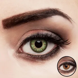 aricona Kontaktlinsen grün ohne Stärke intensiv farbige Jahreslinsen 2 Stück