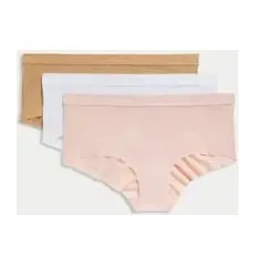 Womens Body by M&S Body DefineTM - 3er-Pack tief geschnittene Shorts - Soft Pink, Soft Pink, UK 12 (EU 40)