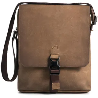 VELEZ Top Grain Ledertasche für Herren – kleine Umhängetasche – 27,9 cm (11 Zoll) Tablet – Herren-Umhängetasche, Braun, Small, Handtasche