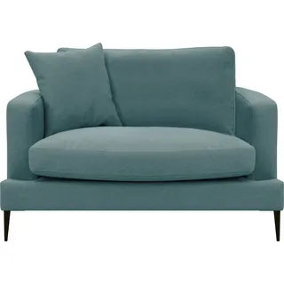 Home Affaire Sessel HOME AFFAIRE "Cozy Loungesessel, Designersessel, Maße B/T/H: 91/97/80 cm", blau (petrol), B:91cm H:80cm T:97cm, Samtoptik (100% Polyester);Struktur (100% Polyester), Sessel, XXL-Sessel Einzelsessel, mit Metallbeinen und Zierkissen