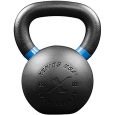 Xenios Unisex – Erwachsene gummiert Kettlebell, Schwarz, 12.0 kg